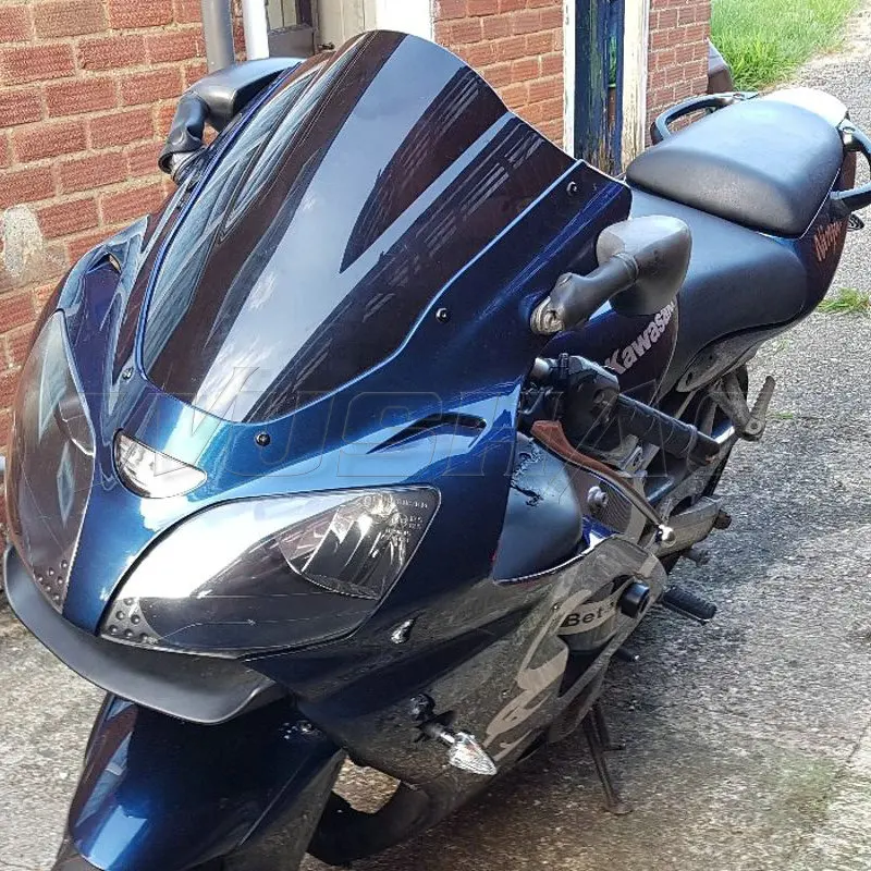 Motorcycle Double Bubble Windshield WindScreen Screen For 2000 2001 2002 Kawasaki Ninja 636 ZX6R ZX-6R ZX 6R Black Iridium