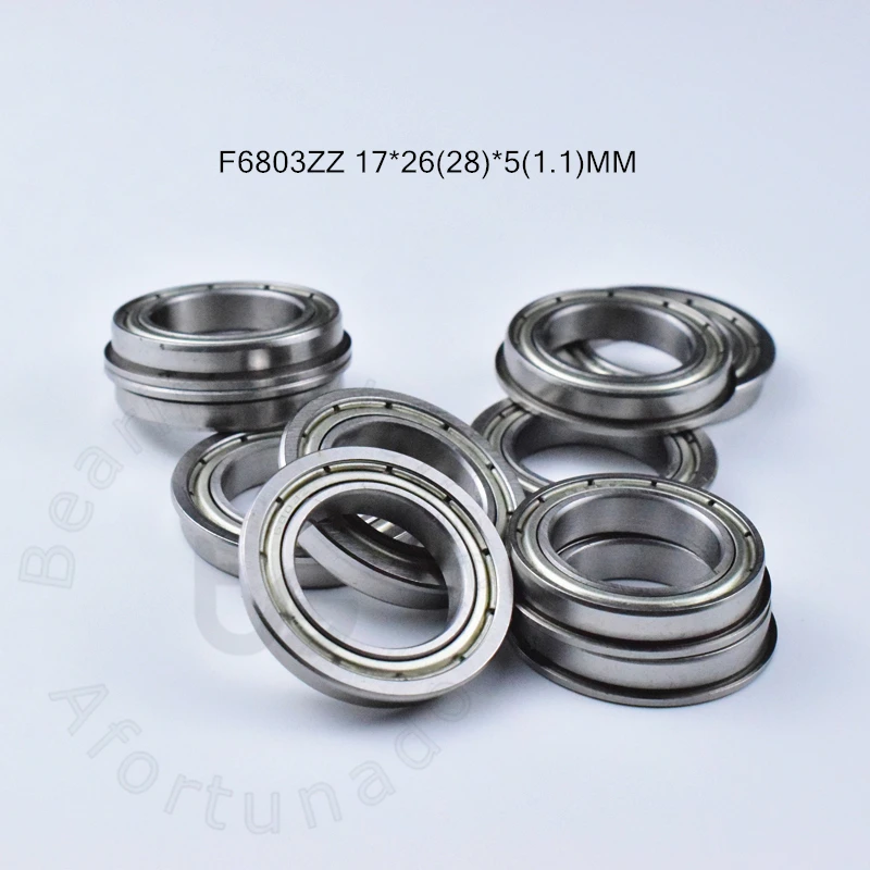 

Flange Bearing 10pcs F6803ZZ 17*26(28)*5(mm) chrome steel Metal Sealed High speed Mechanical equipment parts
