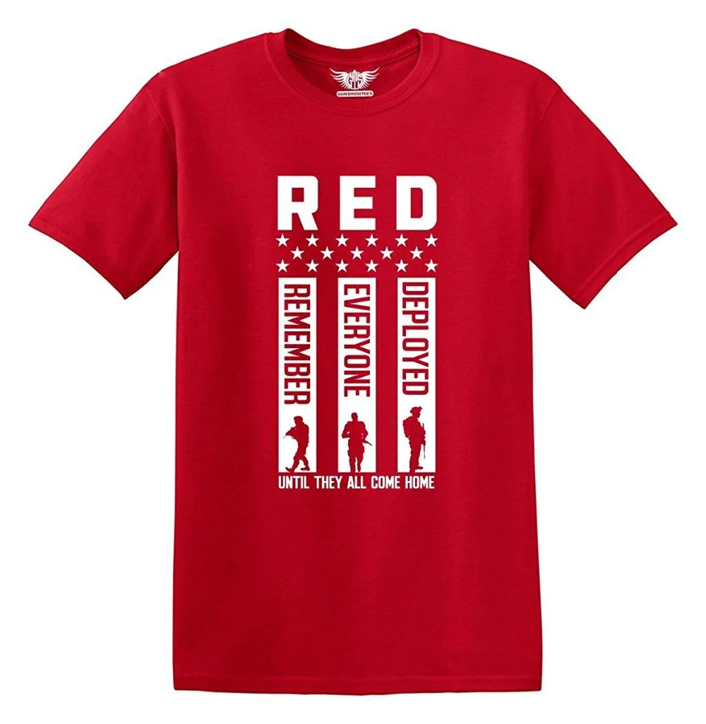 Men'S Red Friday Remember Everyone Deployed 2019 Summer Brand Clothing Cotton Make T Shirts