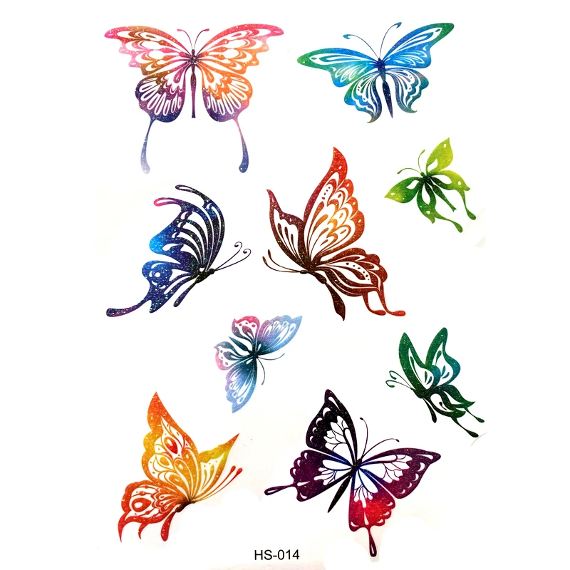 3PCS Butterfly Waterproof Temporary Tattoo sticker Gold tattoo tatuajes temporales a prueba de agua harajuku beauty tatouage