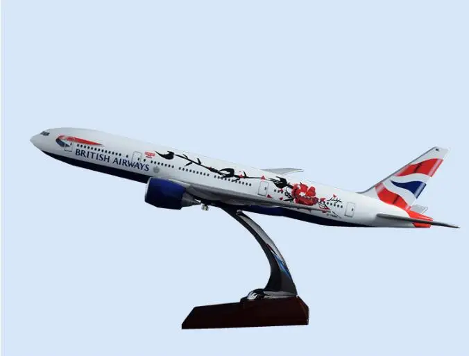 

47cm Resin A320 Air Asia Aircraft Model Asian Airlines Great British Airways Boeing 777 England Airplane Plane Gift Toy