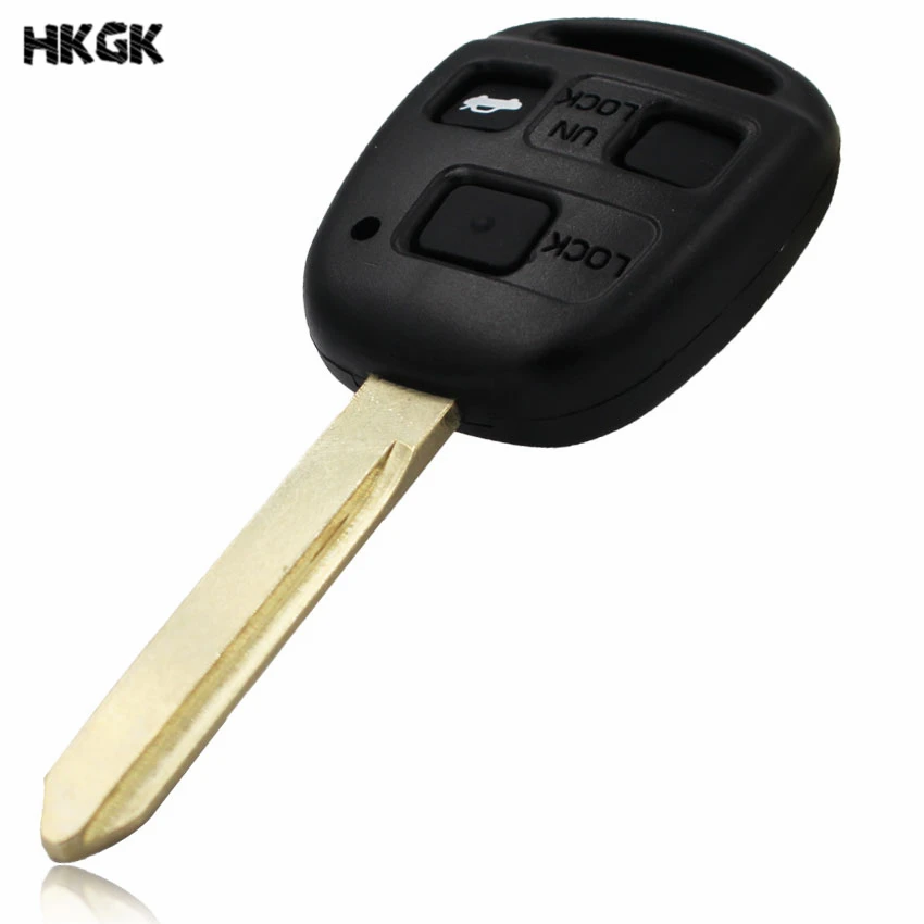 

3 Buttons Car Key Refit Cover Case For Toyota Avensis Echo Avalon Kluger Camry Corolla Rav4 with Rubber Button Pad