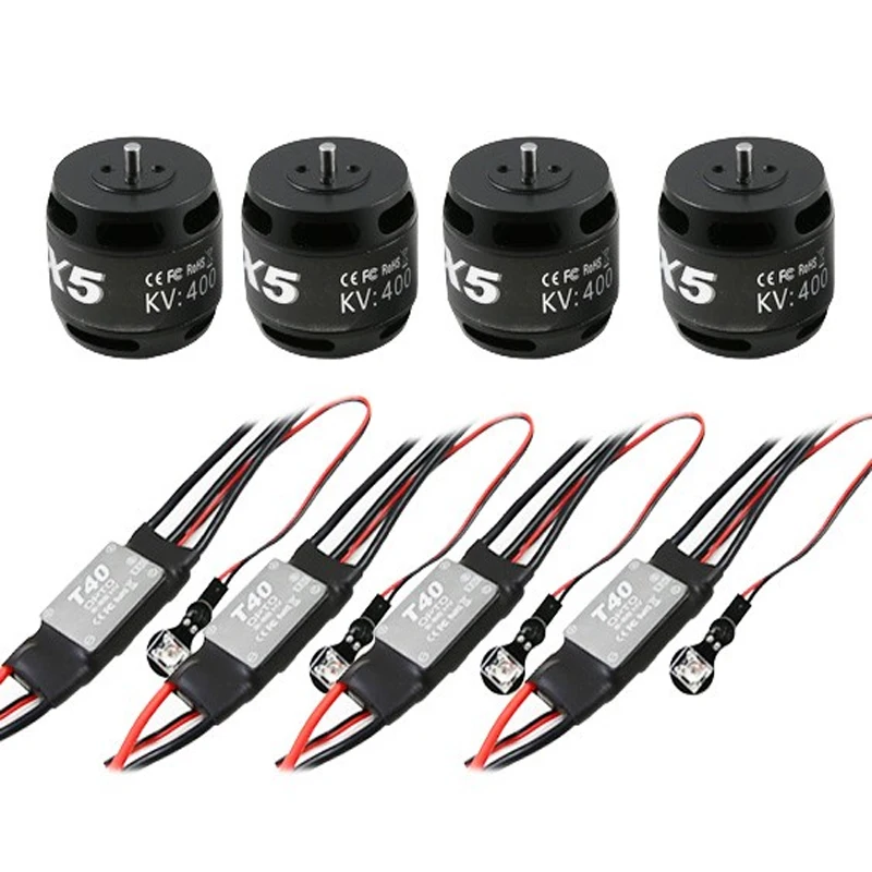 Rctimer 12N14P X5 400KV Multi-Rotor Brushless Motor and T40 40A ESC Speed Controllers Combo kit 4 Sets X5-T40-C4