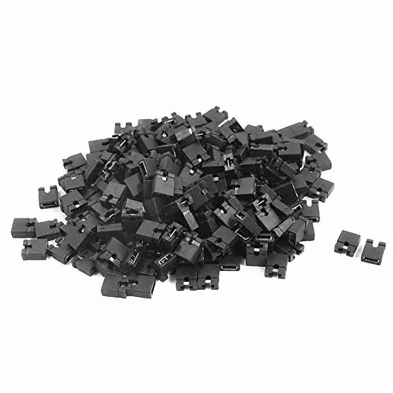 200Pcs DVD HDD PC Mainboard PCB Plugs Jumper Caps 2-Pin