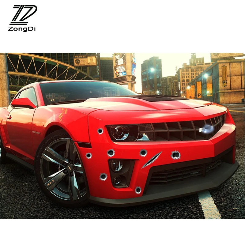 ZD Car Stickers For Renault Megane 2 3 Duster VW Touran Passat B6 Golf 7 T5 T4 Fiat 500 3D Bullet Hole Holes Claw Accessories