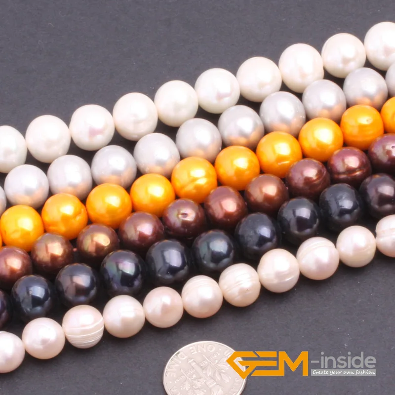 Pearl: 10-11mm Natural Freshwater Pearl Beads Strand 15\