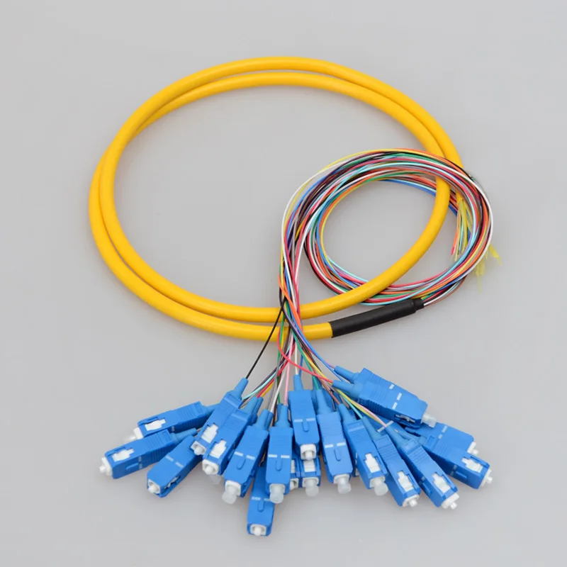 

24 core Fiber Optic Bundle Pigtail SC Single Mode fiber optical SM 9/125, 1.5 Meters factory Minor customization OEM