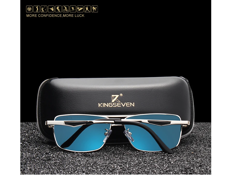 KINGSEVEN 2024 Marke Klassische Quadratische Polarisierte Sonnenbrille männer Fahren Männliche Sonnenbrille Brillen UV Blockieren Oculos N7906 – Detail 2