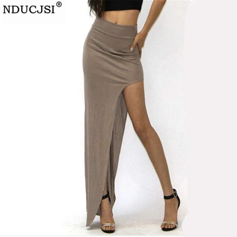 

NDUCJSI Open Side Split Skirt Summer Sexy Skirts Fashion Charming High Waist Womens Black Party Club Lady Long Maxi Skirt