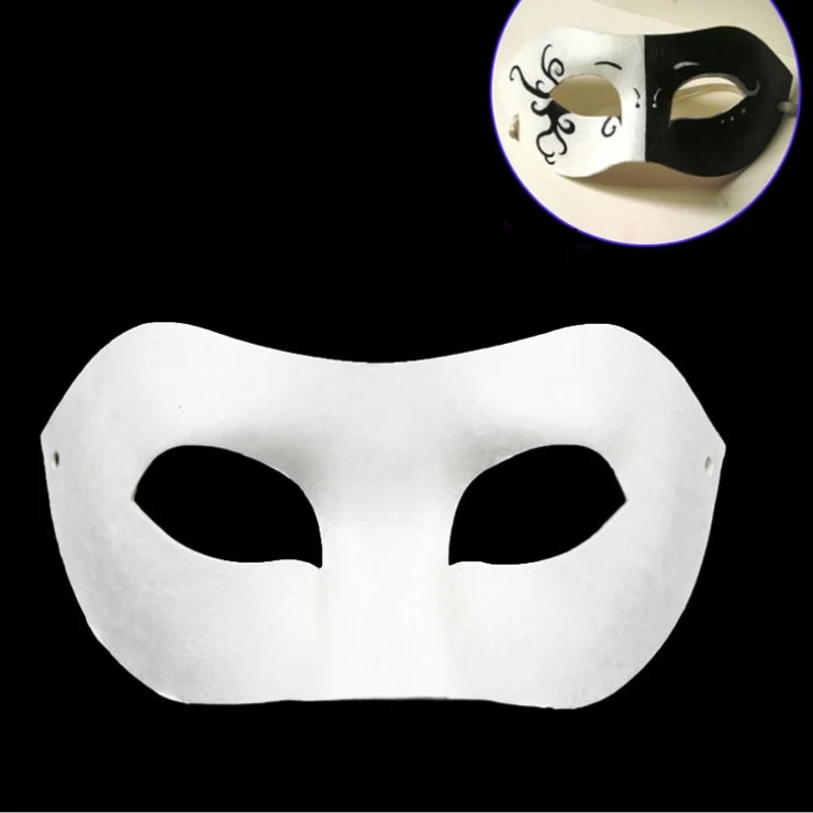 100pcs DIY hand painted Halloween white pulp mask crown Zorro blank paper mask kid draw party masks props wen6005