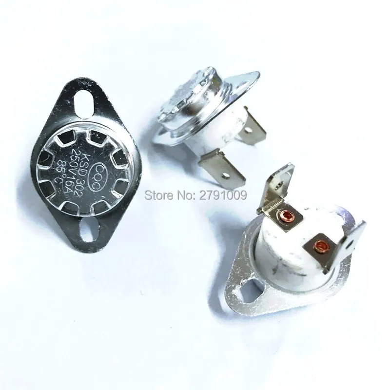 10PC KSD302 / KSD301 85C Normally Closed Manual Reset Temperature Switch Ceramics 16A 250V 85 Degrees NC Automatic Disconnection