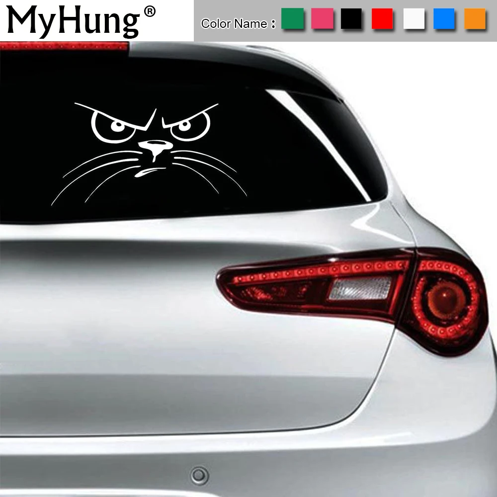 

Face Stickers Decals Happy Cat Vinyl Animal Cartoon 15.2cm*8cm Personalized For Universal Car