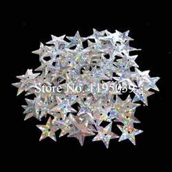 50 그램/몫 15mm 스타 스팽글 컵 느슨한 Paillettes 웨딩 공예 아이 DIY 액세서리 1 중간 구멍 레이저 실버