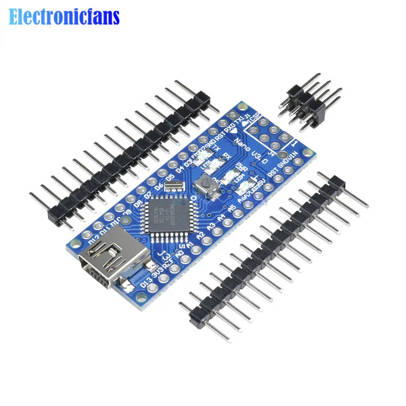 Nano Mini USB com Bootloader, Controlador Nano 3.0 compatível para Arduino, Driver USB CH340, 16Mhz, V3.0, ATMEGA328P, 168P