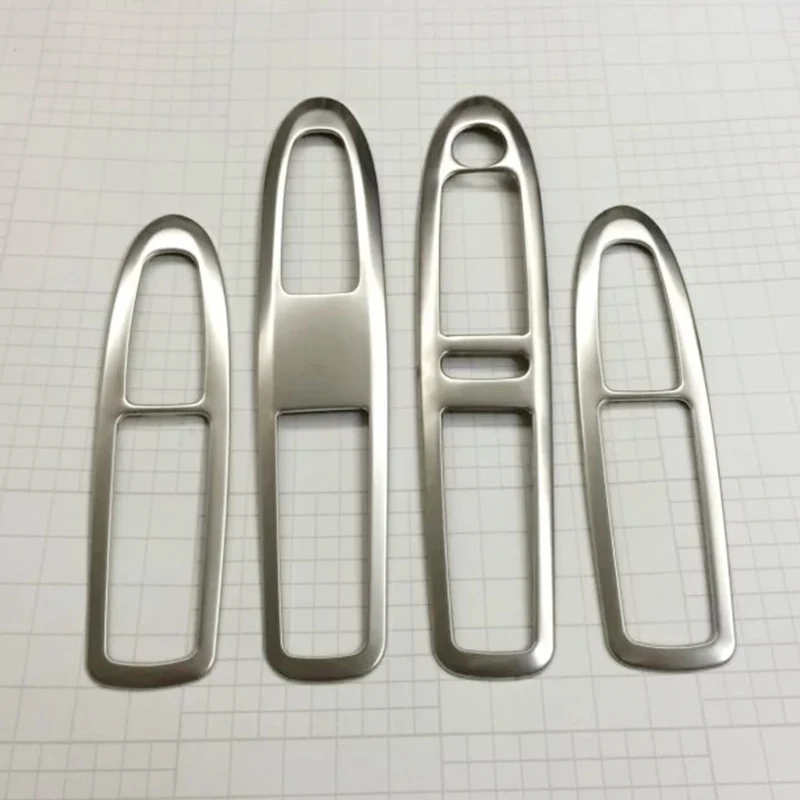 Stainless steel For Citroen C4 2016 Car Door and window glass lifting switch Cover Trim Sticker car styling Accessories 4pcs
