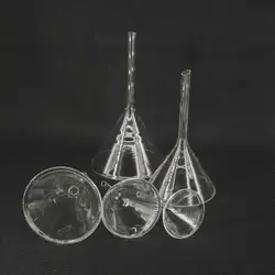 Embudo triangular de borosilicato para laboratorio en miniatura, 30mm, 40mm, 50mm, 60mm, 75mm, 80mm, 90mm, 100mm y 120mm