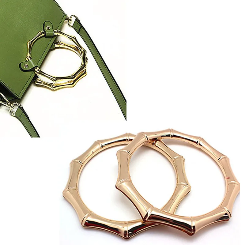 11cm metal bag handle bamboo joints imitation ring DIY purse handbag hardware