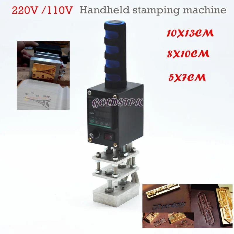 Handheld Hot Stamping Machine Heat Press Digital PU Leather Tool Paper Wood Custom Logo Foil Stamp