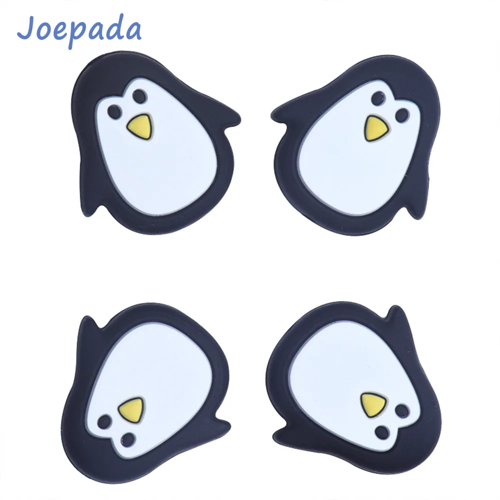 Joepada 100Pcs/lot Penguin Animal Silicone Teething Beads Food Grade Baby Teether BPA Free Toy DIY Pacifier Chain Accessories