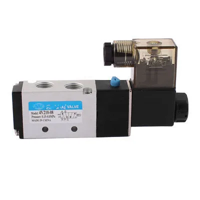 4V210-08 DC12V 4.8W 2 Position 5 Ways Pneumatic Air Solenoid Valve