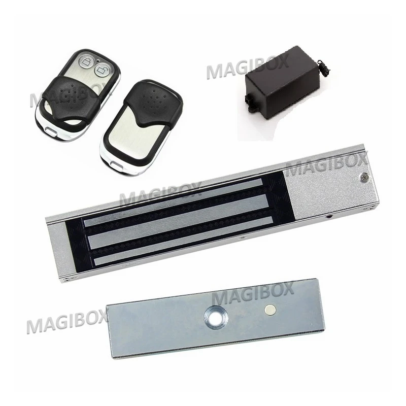 180KG (350LB) 12V/24v Single Door Electric Magnetic Electromagnetic Lock  for door  Access Control+ 2 remote switch