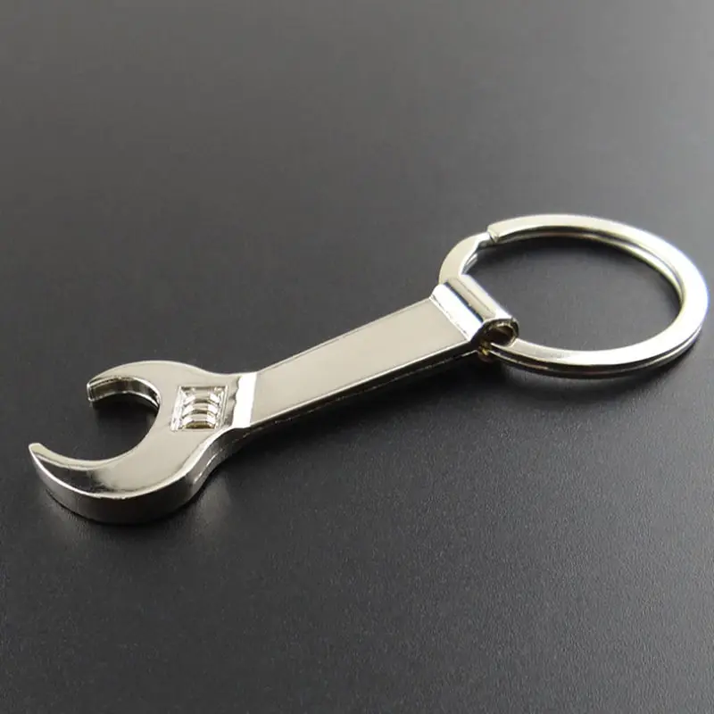 Eco-friendly Silver Metal Wrench Spanner Beer Bottle Opener Key Chain Keyring Gift F20173785