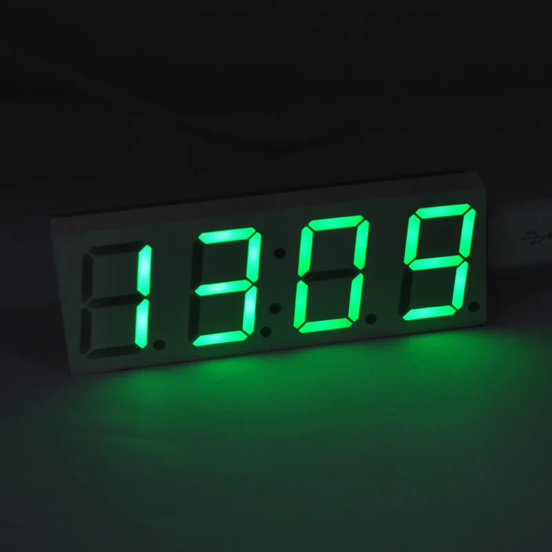 4 Bits Digital LED Electronic Clock USB Power Big Number Display Table Clock  Use in the Car or the  Cabinet