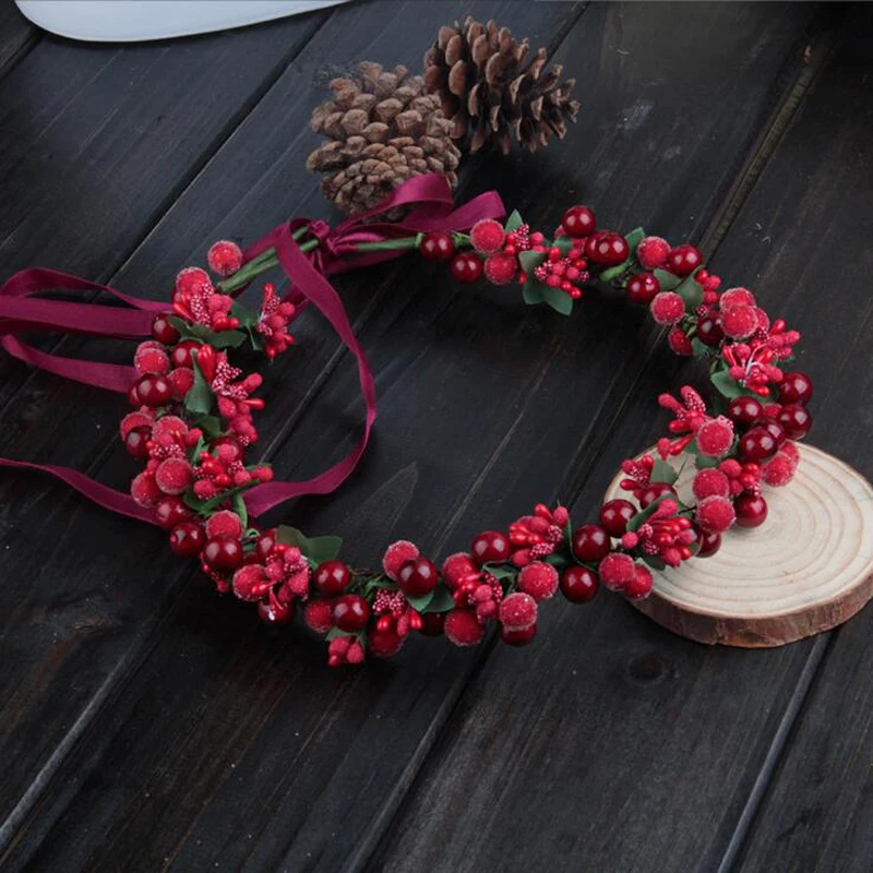 1 قطعة/الوحدة النساء أغطية الرأس اللؤلؤ رئيس-الحلي بيري Hairbands زهرة اكسسوارات للشعر للعروس الزفاف غطاء الرأس