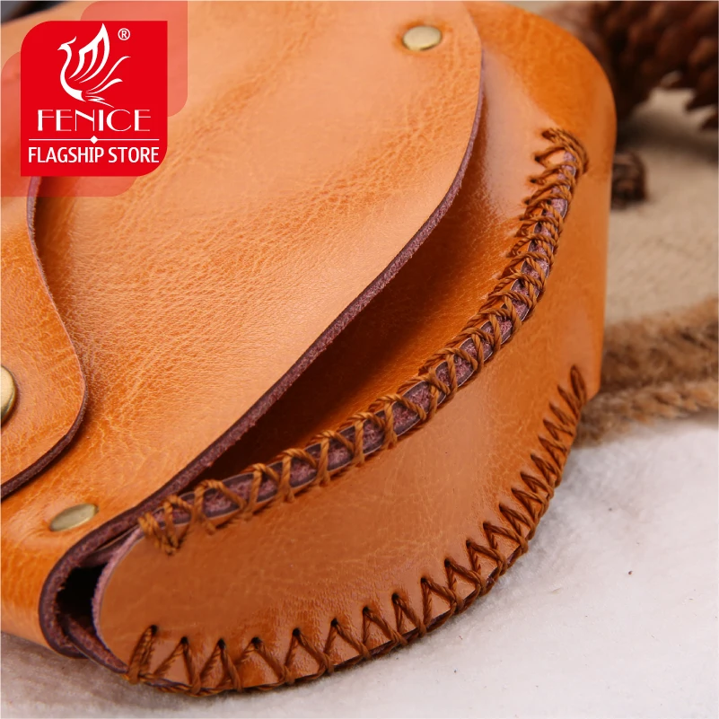Fenice High Quality Vintage Leather Case Hairdressing Barber Salon Holster Pouch Styling Tools 7 Hair Scissors Bag