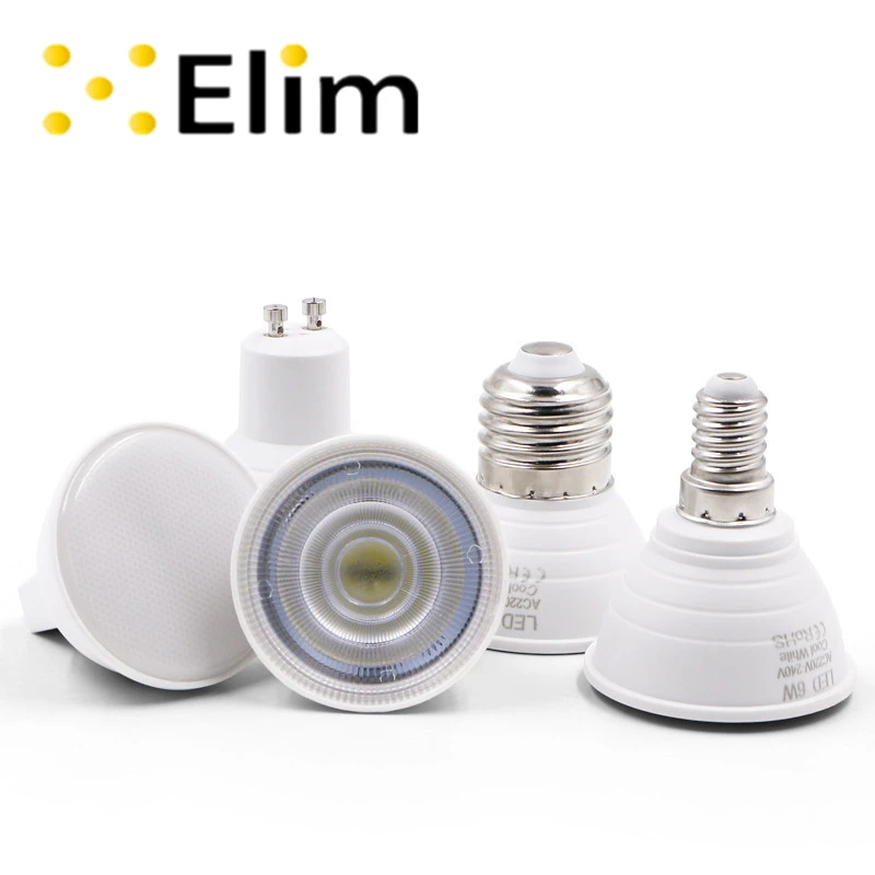 

4pcs/Lot LED spot lamp 6w 220v GU10 E27 E14 MR16 High Power Long Life 50w Replacement Energy Saving LED GU10 Frosted Lens Bulbs