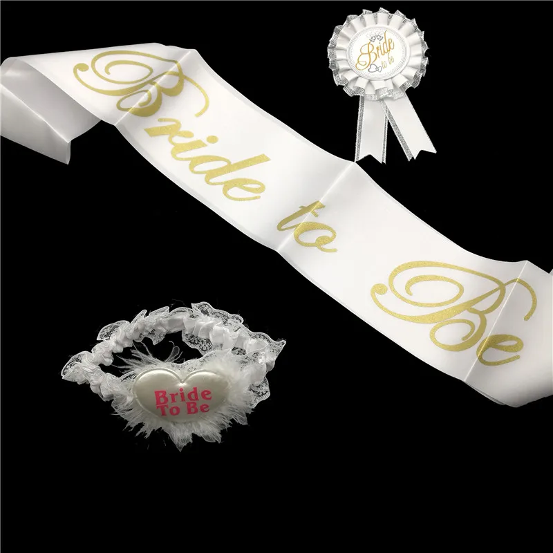 Chicinlife 1Set Bride To Be balloon bridal sash Badge/Garter/Sash Hen Night Gifts Bachelorette Party sash Wedding Decoration