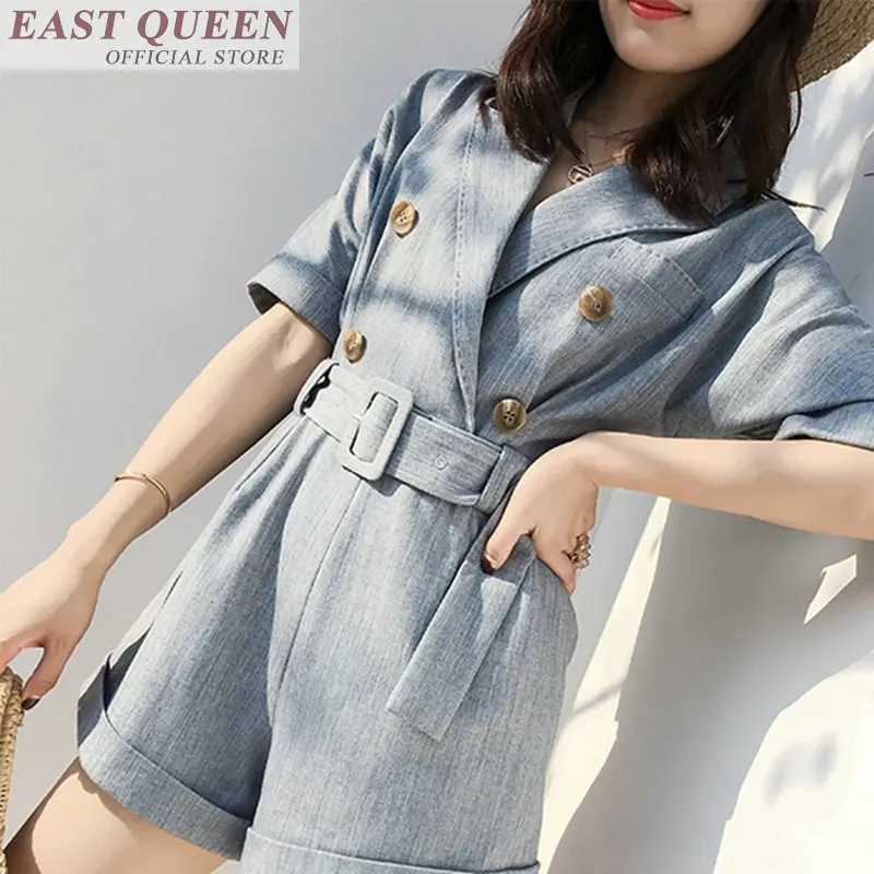 Jumpsuits ผู้หญิงเซ็กซี่2019 Casual Beach Playsuits หลวมแฟชั่นเสื้อสำนักงานผู้หญิง Sashes Playsuit DD673 L