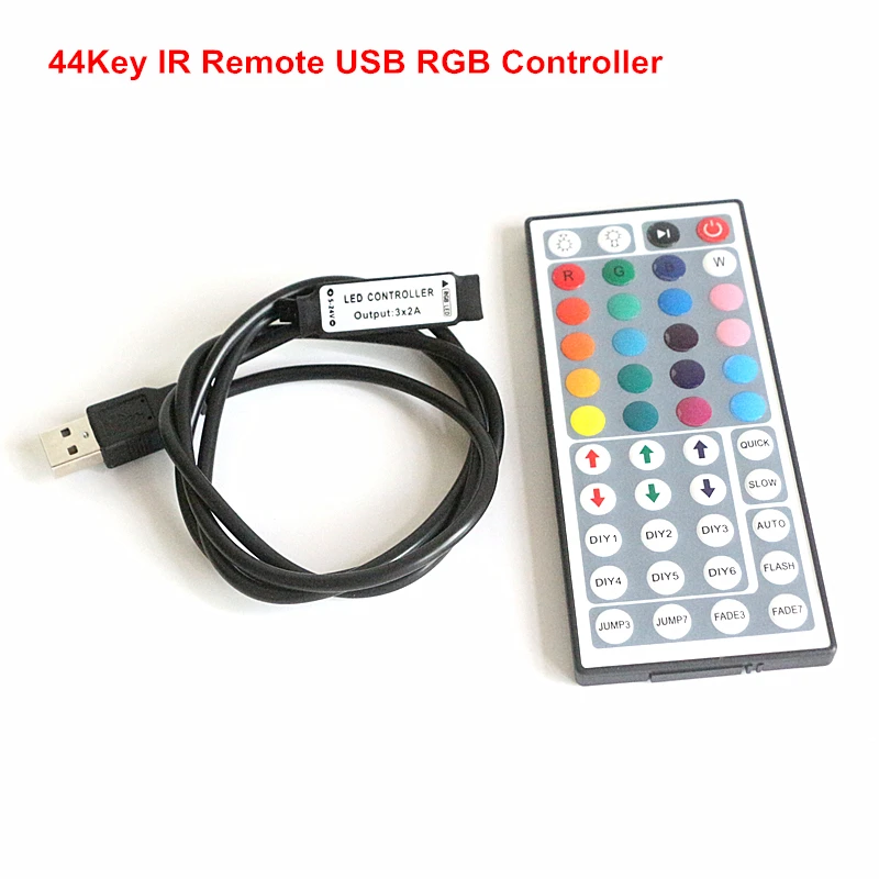 Mini 3 /24 / 44 Sleutel Ir Rf Usb Rgb Remote Wireless Led Controller Dimmer Dynamische Modus Infrarood Voor rgb 3528 5050 Led Strip Verlichting