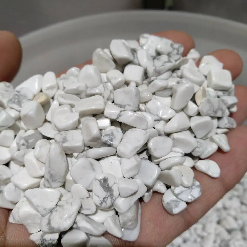 White turquoise glossy Gravel Degaussing stone Specimen Crystals heal