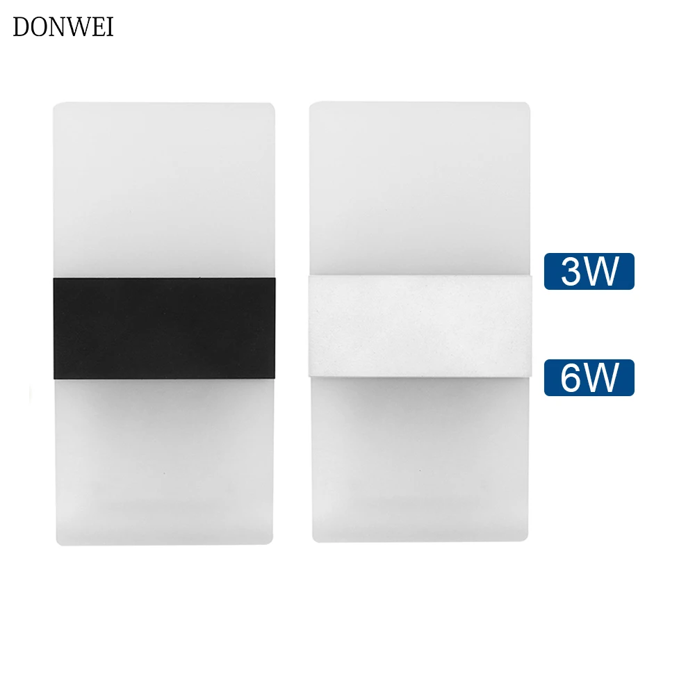 DONWEI Modern 3W 6W Outdoor LED wall lamp Waterproof IP65 Aluminum Wall Lights Garden porch Sconce Decoration Light