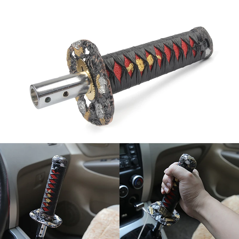 Jdm style Short Samurai Sword Shift Knob Shifter 150mm Metal Weighted Sport Katana Shift Knob