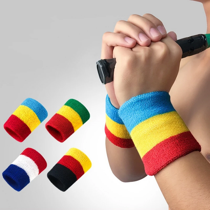 Elastic Towel Stripe Head Sweatband Wristband For Tennis Running Yoga Wrist Brace Sweat Band Fitness Basketball Sports Headband