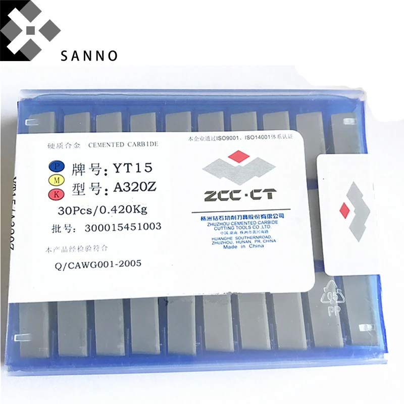 30pcs YT15 / YT14 / YG6 / YG8 / YW2 / YW1 A320Z cnc carbide welding external turning inserts brazed inserts lathe tools