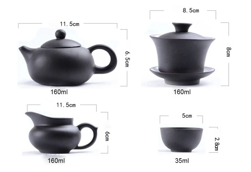 10pcs Kung Fu Tea Set 1 pot 8 Cup,Ceramic Gaiwan Chinese Drinkware Yixing Teapot Handmade Purple Clay Tea Pot Puer Cup Set