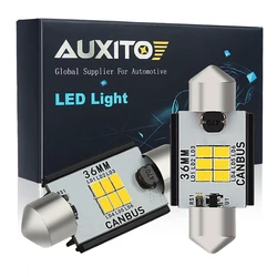 AUXITO 2x Canbus C5W LED Festoon 31mm 36mm 41mm Bulb Number License Plate Lights Car Interior Trunk Lamp 12V 6000K Xenon White