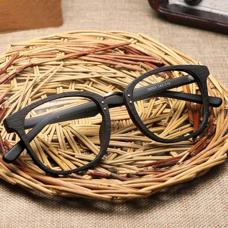 Men Women Myopia Glasses Wooden Frame with Clear Lenses Brand Design Eyeglass