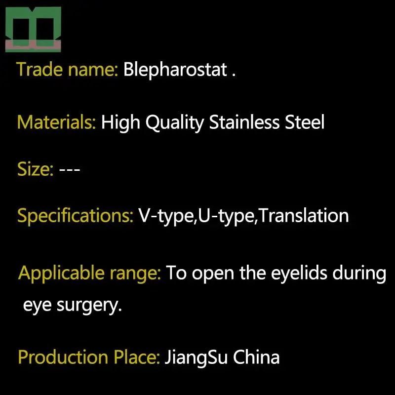 Blepharostat stainless steel V-type Instruments and tools for eye surgery U-type eye speculum Surgical instrument