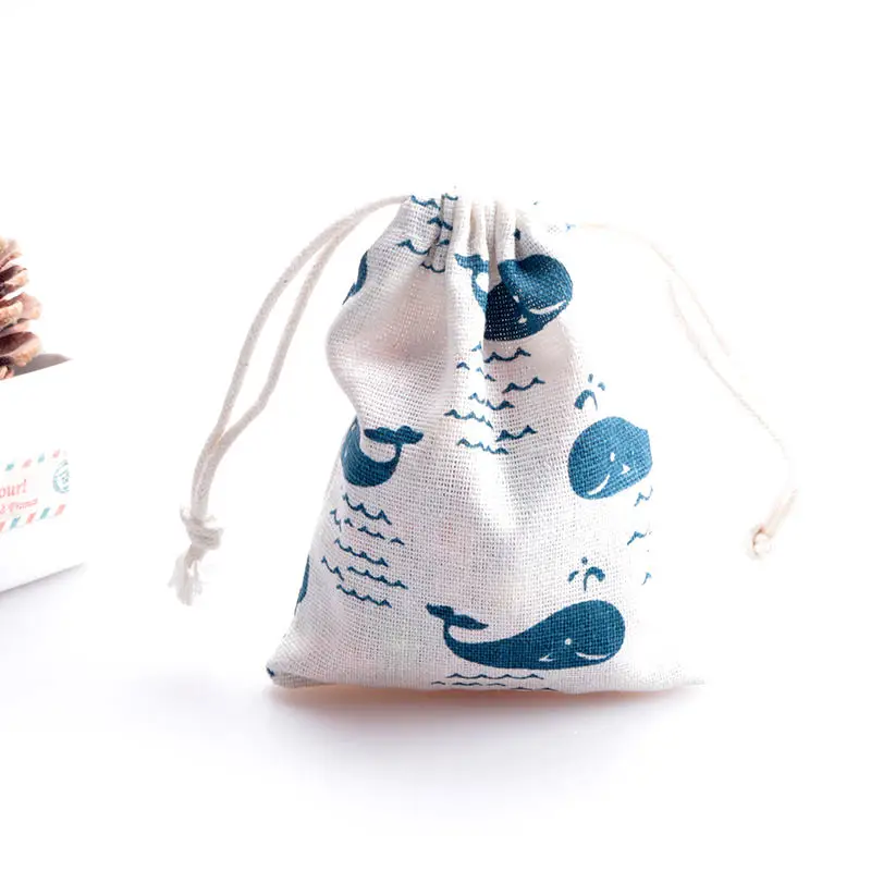 

Wholesale 100Pcs/Lot 9x12cm Small Cotton Bags Wedding Party Favor Drawstring Pouch Gift Bag Charms Watch Jewelry Packaging Bags