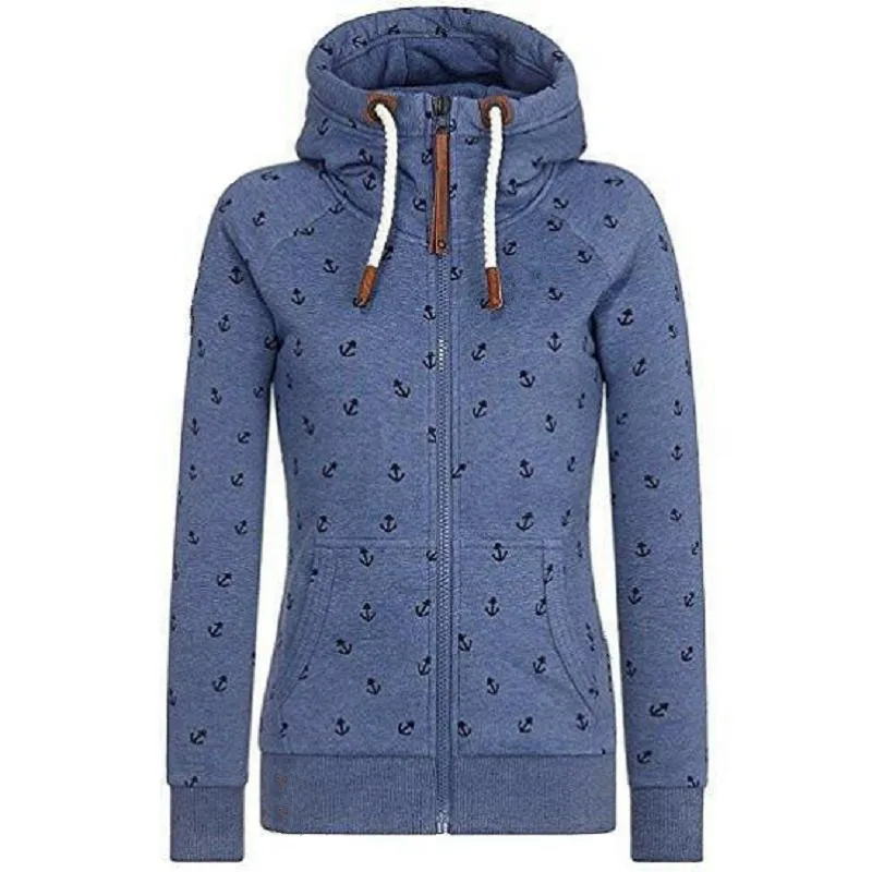 Spring Autumn Zip Hoodies Women Pink Gray Blue Green Warm Print Hooded Zipper Sweatshirt Slim Sweat Femme Hoody Moletom Feminino