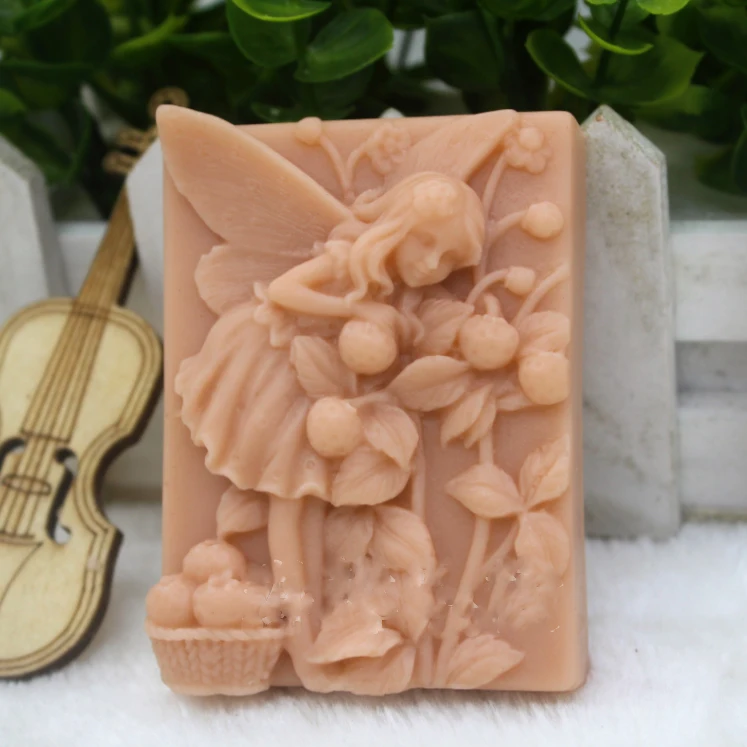 

Silicone Soap Mold Handmade Food Mold Flower Fairy Picking Fruit DIY Soaps Mould Aroma Stone Moulds Silicone Rubber PRZY