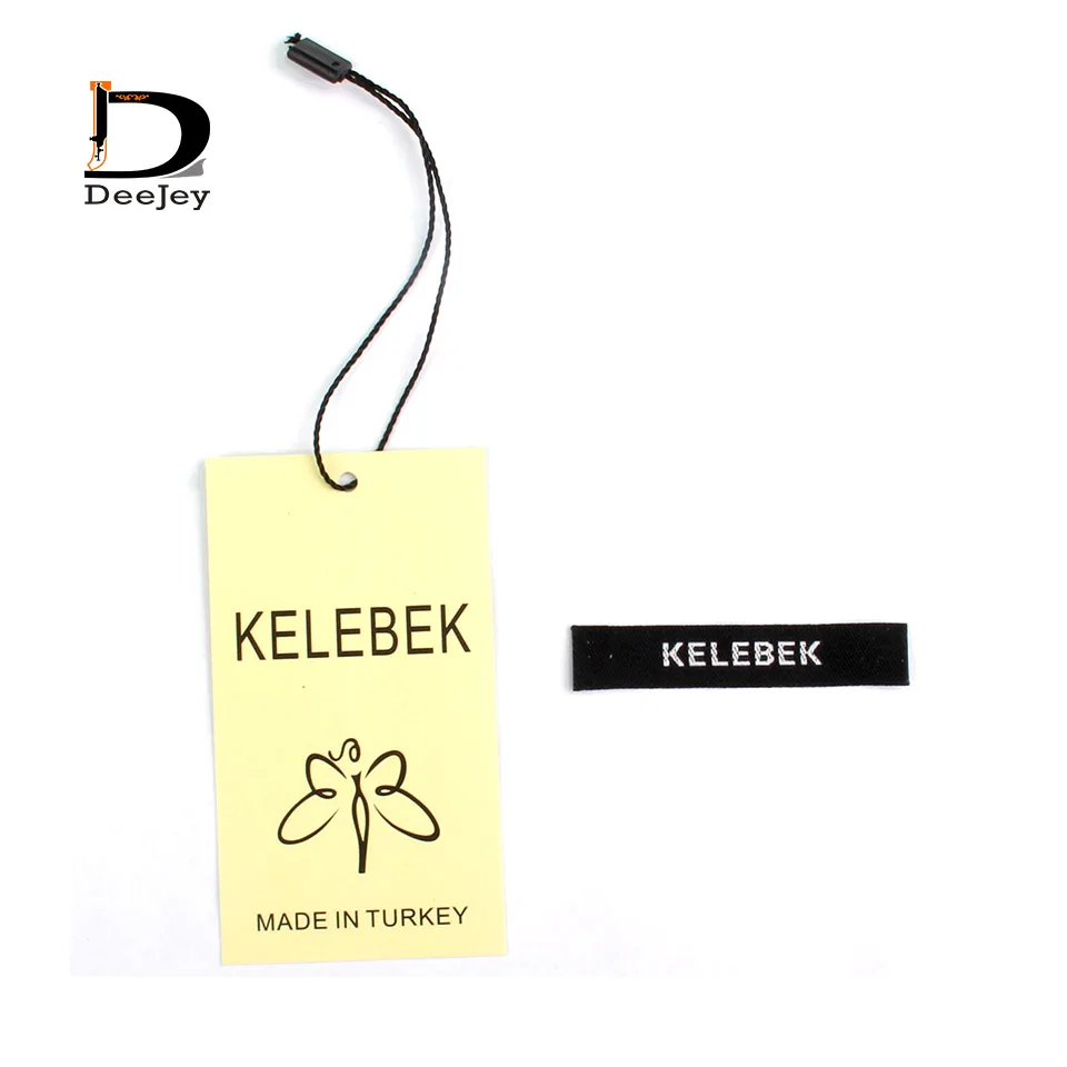 personal brand matching set clothing tags labels woven label and hang tag and tagging strings 3000pcs lot