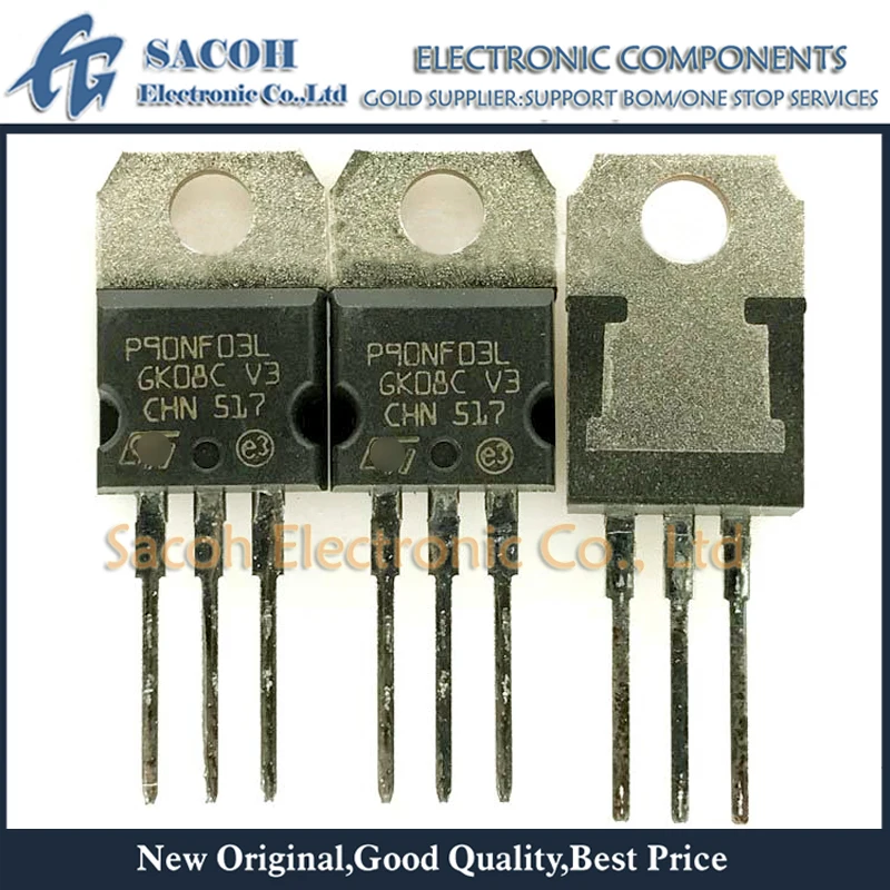 

New Original 10Pcs/Lot STP90NF03L STP90NF03 P90NF03L P90NF03 90NF03 90N03 TO-220 90A 30V Power MOSFET Transistor