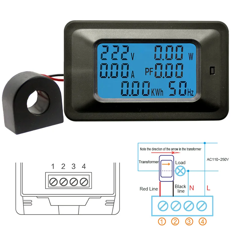 ATORCH AC 220V 100A Digital Voltage Meters indicator Power Energy Voltmeter Ammeter current Amps Volt wattmeter tester detector