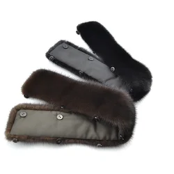 2020 FXFURS fashion new Winter Women Real Mink Fur Collar Warm Men Genuine Fur Stand Collar Black Brown Button Lining