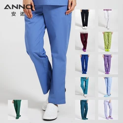 ANNO-pantalones de trabajo para médico, enfermera, uniforme de algodón, más bolsillos, exfoliantes dentales, SPA, enfermería